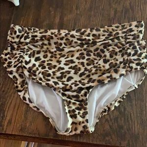Leopard print high wasted swimsuit bottoms